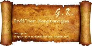 Grüner Konstantina névjegykártya